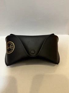 Ray Ban Black Leather Sunglasses Case Glasses Sunglass Hard Case Smooth Leather - Picture 1 of 9