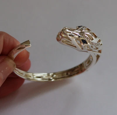 Brazalete con bisagras John Hardy Naga diamantes de plata de ley $2500 venta al por menor Foto 1 de 4