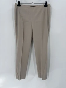 Pantalones Lafayette 148 Stanton para mujer 4 beige tostado plisado mezcla de lana virgen elásticos - Imagen 1 de 15