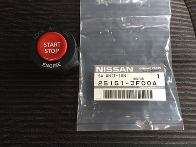 Interruptor de arranque del motor 25151-JF00A botón de arranque de encendido OEM Nissan GT-R GTR R35 Foto 1 de 2