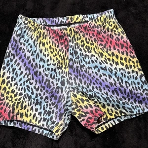 Soffe Girls Size Small Colorful Cheetah Print Athletic Shorts - Picture 1 of 2
