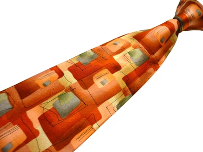 Corbata de seda nueva JERRY GARCIA. Marca Blanca, EDICIÓN LIMITADA. Naranja quemado, 63" de largo Foto 1 de 4