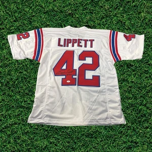 Ronnie Lippett Autographed Custom  Patriots White XL Jersey  COA   JSA Authentic - Picture 1 of 5