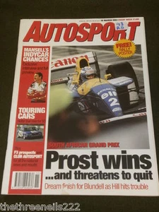 AUTOSPORT - PROST GEWINNT UND DROHT AUFZUHÖREN - 18. MÄRZ 1993 - Bild 1 von 1