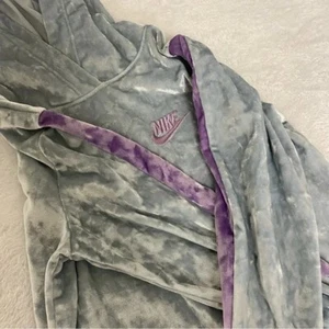 Nike Girls Crushed Velour Hoodie Dress Purple Blue/Gray Size Youth 6 (5-6 years) - Picture 1 of 6