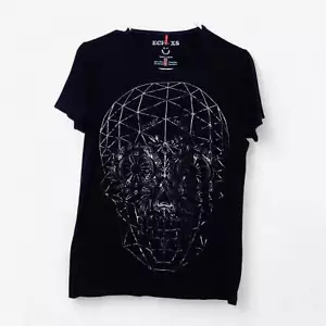 Entdecken Sie den ¡Ay Guey! Damen T-Shirt schwarz geometrisch Sugar Skull in Größe XS. A - Bild 1 von 3