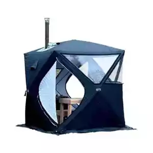 Portable Outdoor Sauna House Large Window and Chimney Mouth,Warmth Fishing Tent - Picture 1 of 26
