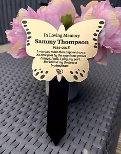 Targa commemorativa, targa personalizzata a forma di farfalla tomba giardino regalo - Foto 1 di 17