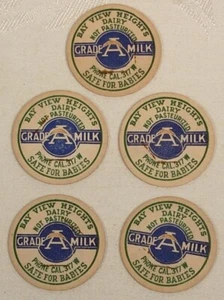 BAY VIEW HEIGHTS LATTE GRADO A LOTTO DI 5 TAPPI BOTTIGLIA LATTE - Foto 1 di 2