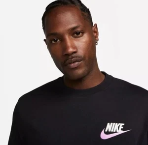 NIKE HERREN SWEATSHIRT RUNDHALSAUSSCHNITT FRENCH TERRY SPORTBEKLEIDUNG PULLOVER OBERTEIL SCHWARZ, GRAU - Bild 1 von 12