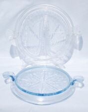 Two Vintage Fire King Trivets Sapphire Clear