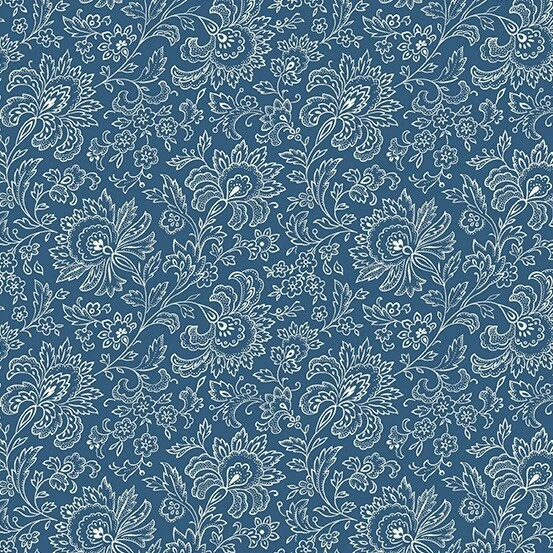 Castillo francés Renee Nanneman 100 % algodón edredón 45" azul 22" Andover estampados Foto 1 de 1