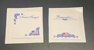 Bandiera USA Never Forget & Remember Patriotic STICKY NOTE Pads 3x3 - 2 confezioni da 12 - Foto 1 di 1