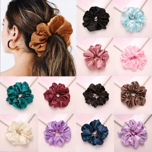 Extra Large Scrunchies Hair Band Satin Silk Fabric Elastic Bobble - Bild 1 von 22