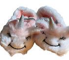 New Unicorn Slippers Girls Toddler Medium Size Small 2t-3t White Plush Easter