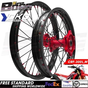 YOKO Wheel Black Set Rims Front 160x21, Rear 215x18 Red For CRF300L Rally - Picture 1 of 7