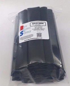 (25 6" Pcs) 3/4" / 19.1mm Black Adhesive Lined Dual Wall Heat Shrink 3:1 Ratio - Picture 1 of 3