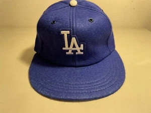 Cappello vintage Los Angeles Dodgers aderente flessibile anni 50 60 lana rayon berretto MLB gioventù - Foto 1 di 5