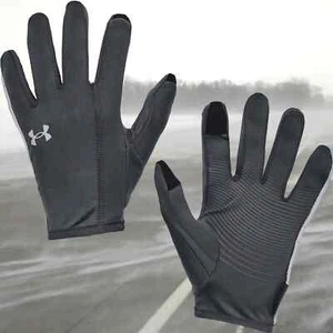 Men's Under Armour Storm Liner Cold Gear Running Gloves Black or Gray,  1377510 - Picture 1 of 4