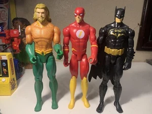 Dc Comics Figure Lot 12” 3 Figures Batman Flash Aquaman  - Picture 1 of 8
