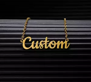Customized Name Necklace Simple Chain Jewelry Cursive Stainless Steel Silver - Picture 1 of 8