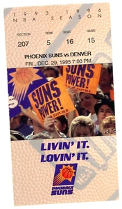 Phoenix Suns vs Denver Nuggets Basketball Ticket December 29, 1995 - Picture 1 of 2