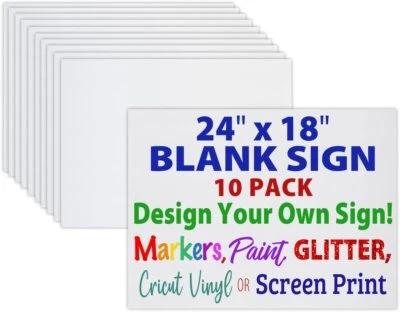 Heavy Duty 24"x18" Blank Corrugated Plastic Yard Signs (White or Yellow) - Image 1 of 4