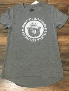 SMOKEY THE BEAR Keep It Green & Prevent Wildfires Licensed Tee Juniors T-Shirt - Picture 1 of 2