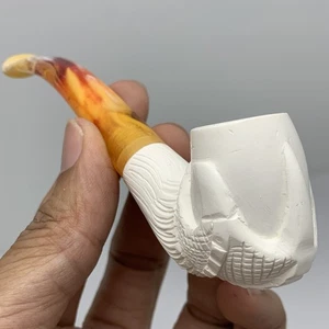 Basketweave Claw Pipe BLOCK MEERSCHAUM-NEW-HANDCARVED - Picture 1 of 24