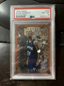 1996-97 Topps Finest - With Coating #205 Kevin Garnett PSA 8 RC Bb - Picture 1 of 1