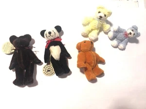 Vintage Mini Boyds Bears schwarz Wuzzies u.a. kleinste gehäkelte 3-gegliederte - Bild 1 von 8