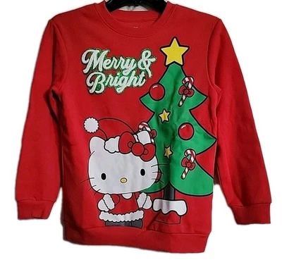 Sudadera Hello Kitty Navidad Feliz y Brillante Niñas Grande (NUEVA CON ETIQUETAS) Foto 1 de 3