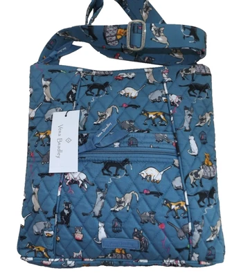 Bandolera VERA BRADLEY Hipster Maullido de Gato - Siamese Calico Gris Blanco Gatos Nueva con Etiquetas Foto 1 de 4