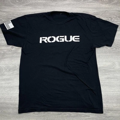 Camisa de Fitness Rogue Para Hombres Grande Negra Hecha en Estados Unidos Camiseta CrossFit Gráfico Foto 1 de 4