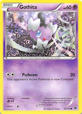 Gothita 32/124 XY - Fates Collide Pokemon 003103 - Image 1 of 2