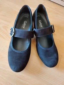GABOR Mary Jane Pumps Schwarz Damenschuhe Gr. 41 H 7 Wildleder - Bild 1 von 5