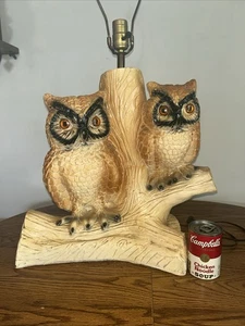 VINTAGE CHALKWEAR LARGE OWL LAMP / 28 INS! - Picture 1 of 12
