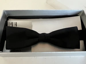 NIB Formal Wear Mens Bow Tie 100% Silk Black Self Tied Bow Tie Compact Butterfly - Picture 1 of 8