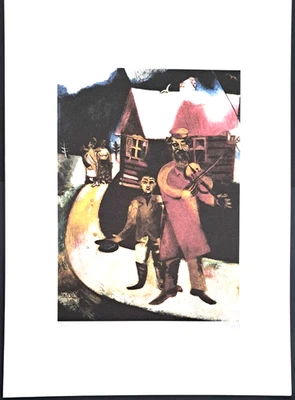 Marc Chagall  - Der Violinist -  70x50 cm  Auflage   Nr. 99/300 - Bild 1 von 4