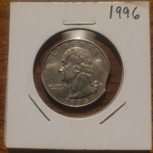 1996 Washington Quarter Mint Error Coin Double Clipped Planchet Error - Picture 1 of 2
