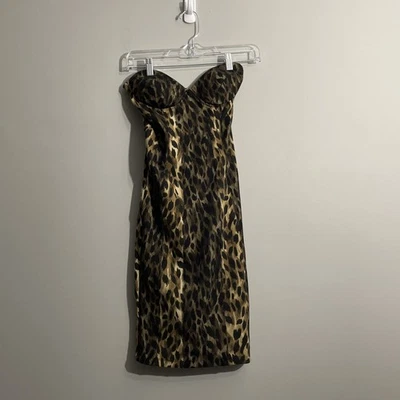 Vestido Kardashian Colección Geo Estampado XS Encaje Panel Halter Foto 1 de 4