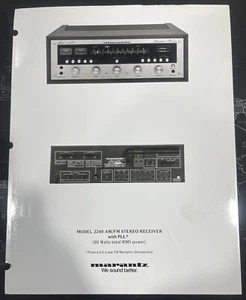 Receptor estéreo Marantz modelo 2240 foto publicitaria - súper raro - NO ES UNA COPIA - Imagen 1 de 1