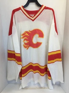 SSK Sandow Sportking Knit Vintage Calgary Flames Sr Medium Ice Hockey Jersey - Picture 1 of 2