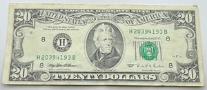 1995 Vintage $20 Federal Reserve Note - St. Louis - H - Twenty Dollar Bill - Picture 1 of 2