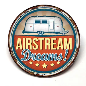 Airstream Dreams Travel Trailer Advertising Pocket Mirror Retro Style - Picture 1 of 2