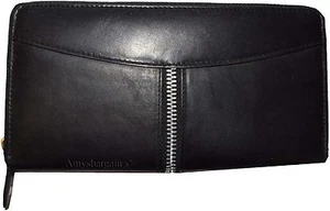 Cartera mujer. Cartera de chequera con cremallera alrededor Funda/estuche de chequera Cartera de cuero - Imagen 1 de 12