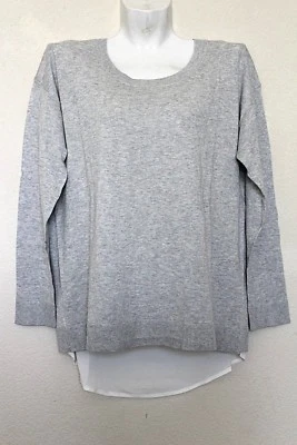 Apt. Suéter para mujer 9 de gasa con espalda de tulipán - Color: azul o gris/blanco, precio de venta sugerido por el fabricante $50 ( Foto 1 de 2