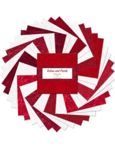 Essential Gems By Wilmington Prints - Rubies And Pearls  5 Karat Gems/Charm Pack - Picture 1 of 1