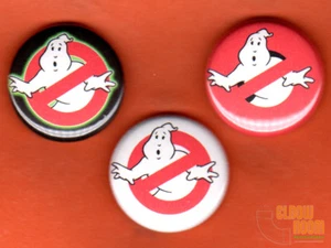 Set mit drei 1" Ghostbusters Pins Knöpfe Logo - Bild 1 von 2