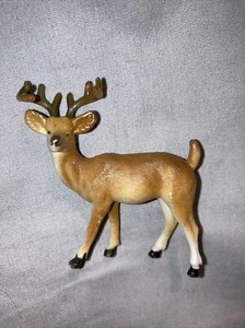 Vintage Christmas Reindeer Deer Hard Plastic Buck Made In Hong Kong 2.5” Mini - Picture 1 of 13